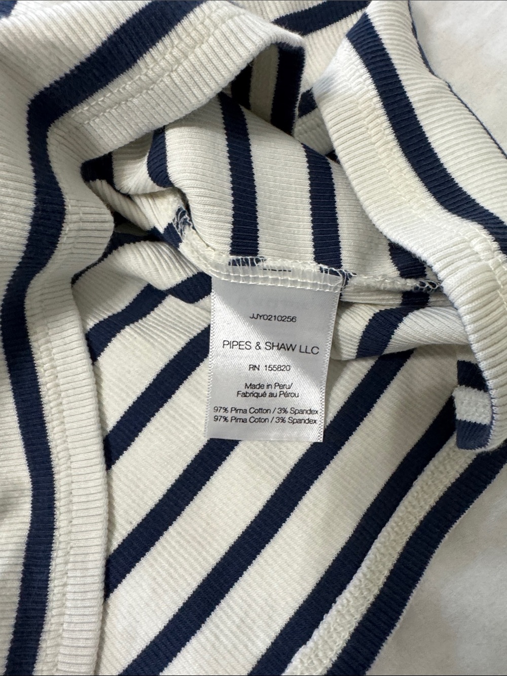 Veronica Beard Navy and White Striped Scoop Neck Short Puffy Sleeve Top - Picture 3 of 4